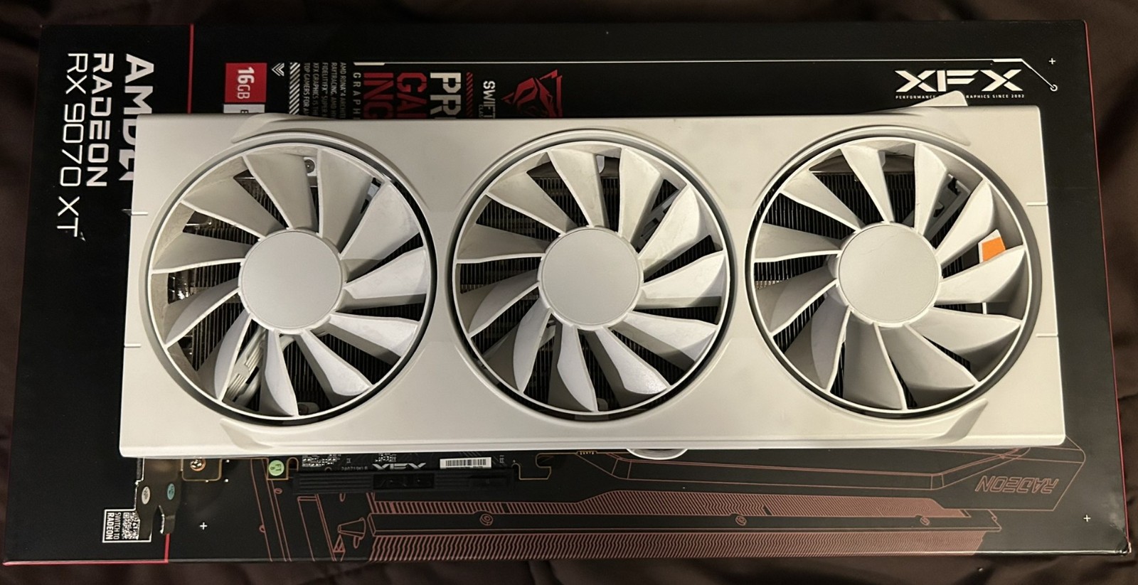 USED XFX Swift AMD Radeon RX 9070XT Triple Fan WHITE RX-97TSWF GPU WITH BOX