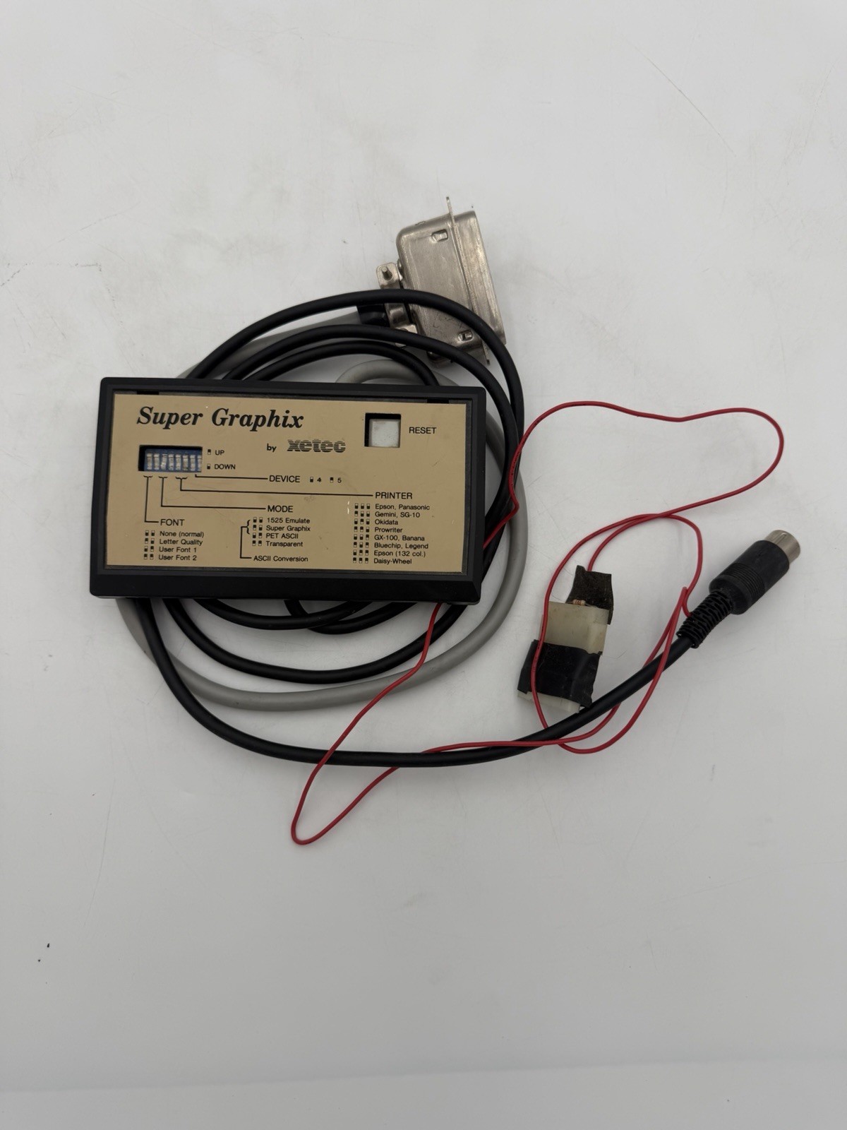 Xetec Super Graphix Printer Interface Commodore 64 C64 C128 w/Cables Vintage