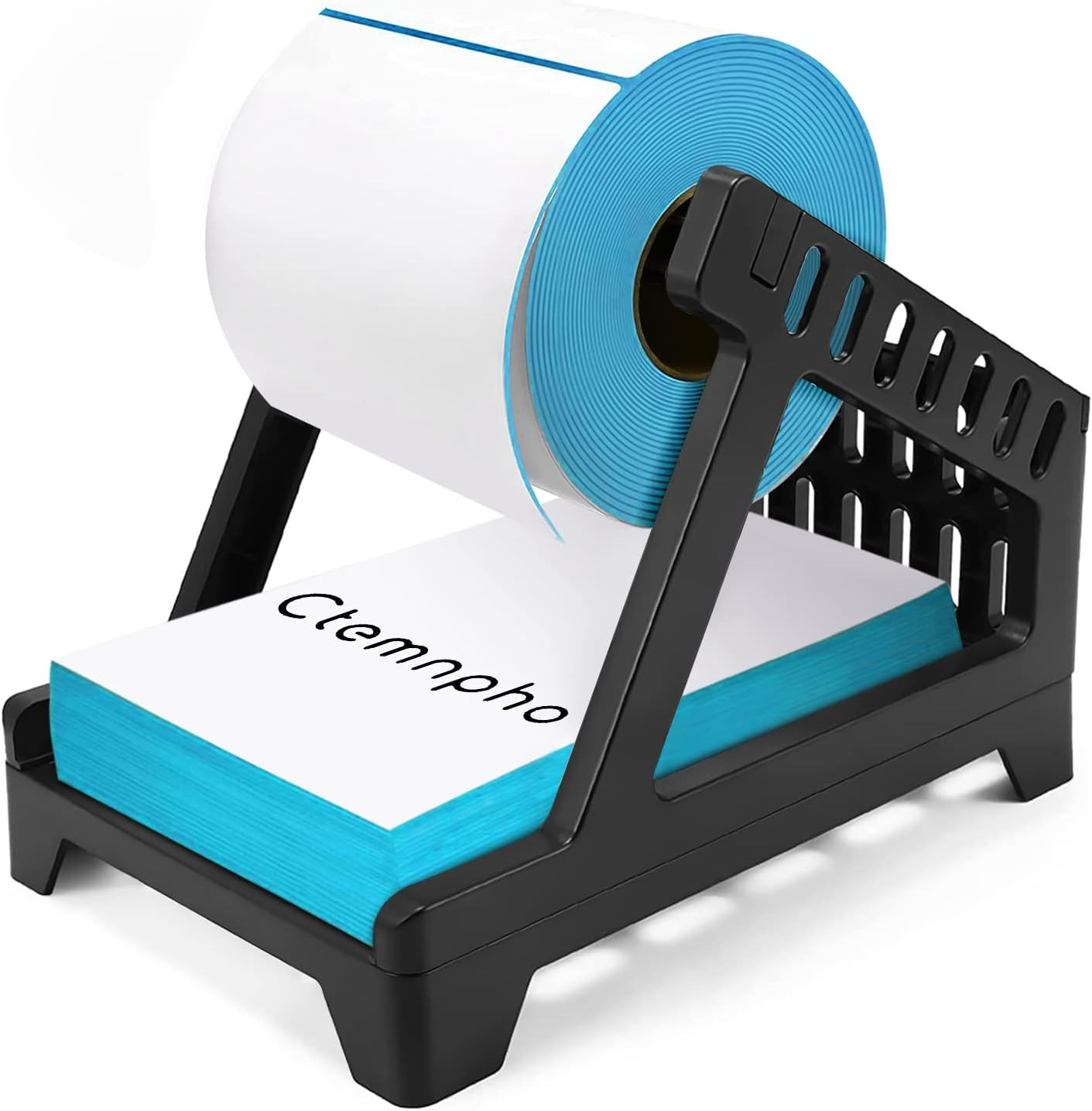 Large Label Holder for Rolls and Fan-Fold Labels, Basket, Stand Desktop Printer