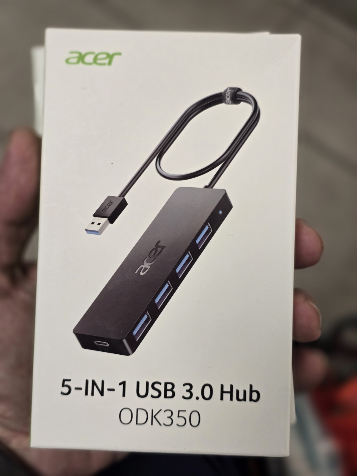 Acer 5-in-1 USB 3.0 Hub, Black
