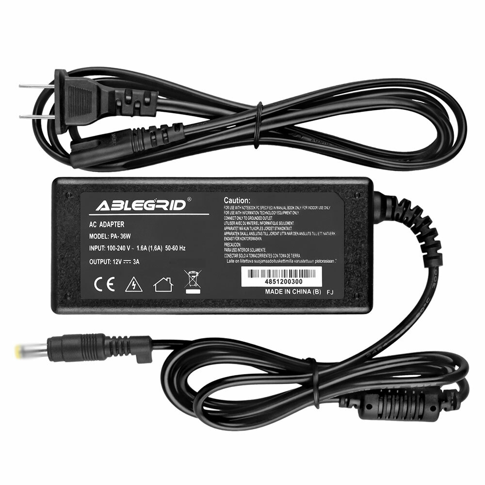 12V 3A AC-DC Adapter Charger for ASUS Eee PC 1000h 36W Power Supply US Mains PSU