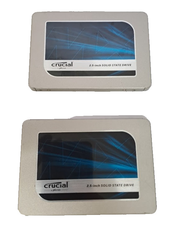 Lot of 2 Crucial 250GB MX500 2.5" SSD SATA Solid State Hard Drive CT250MX500SSD1