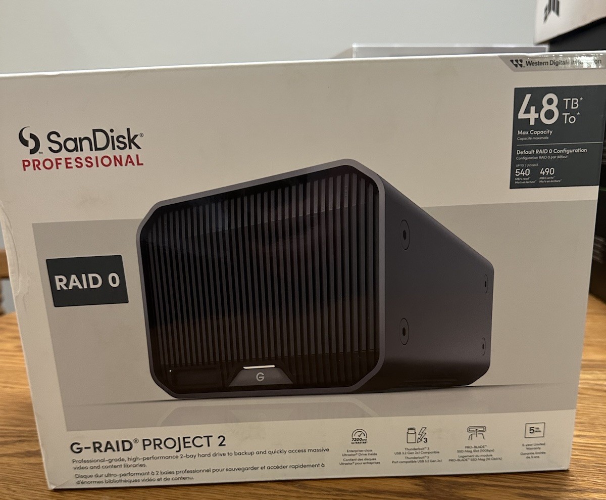 SanDisk Professional G Raid Project 2 48TB Hard Drive (2 X 24 TB) FAST Storage