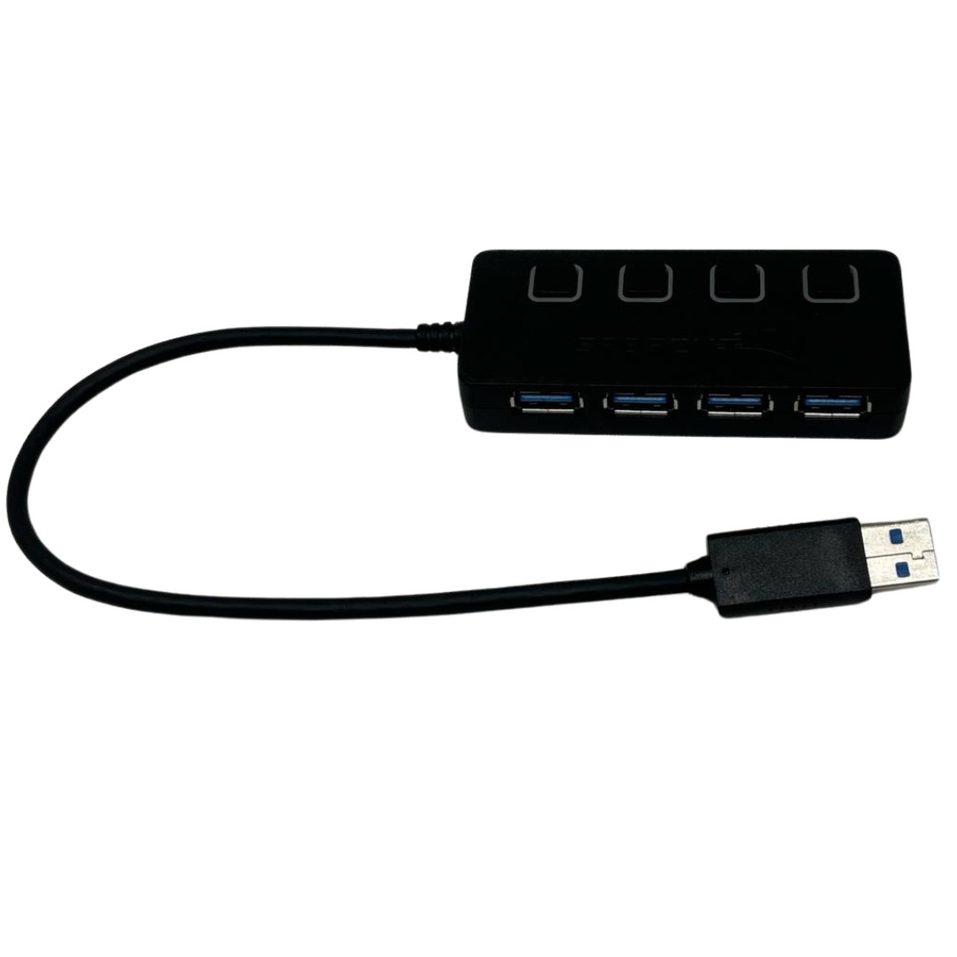Sabrent HB-UM43 4 Port USB 3.0 Hub 5Gbps Individual Power Switches Laptop Mac