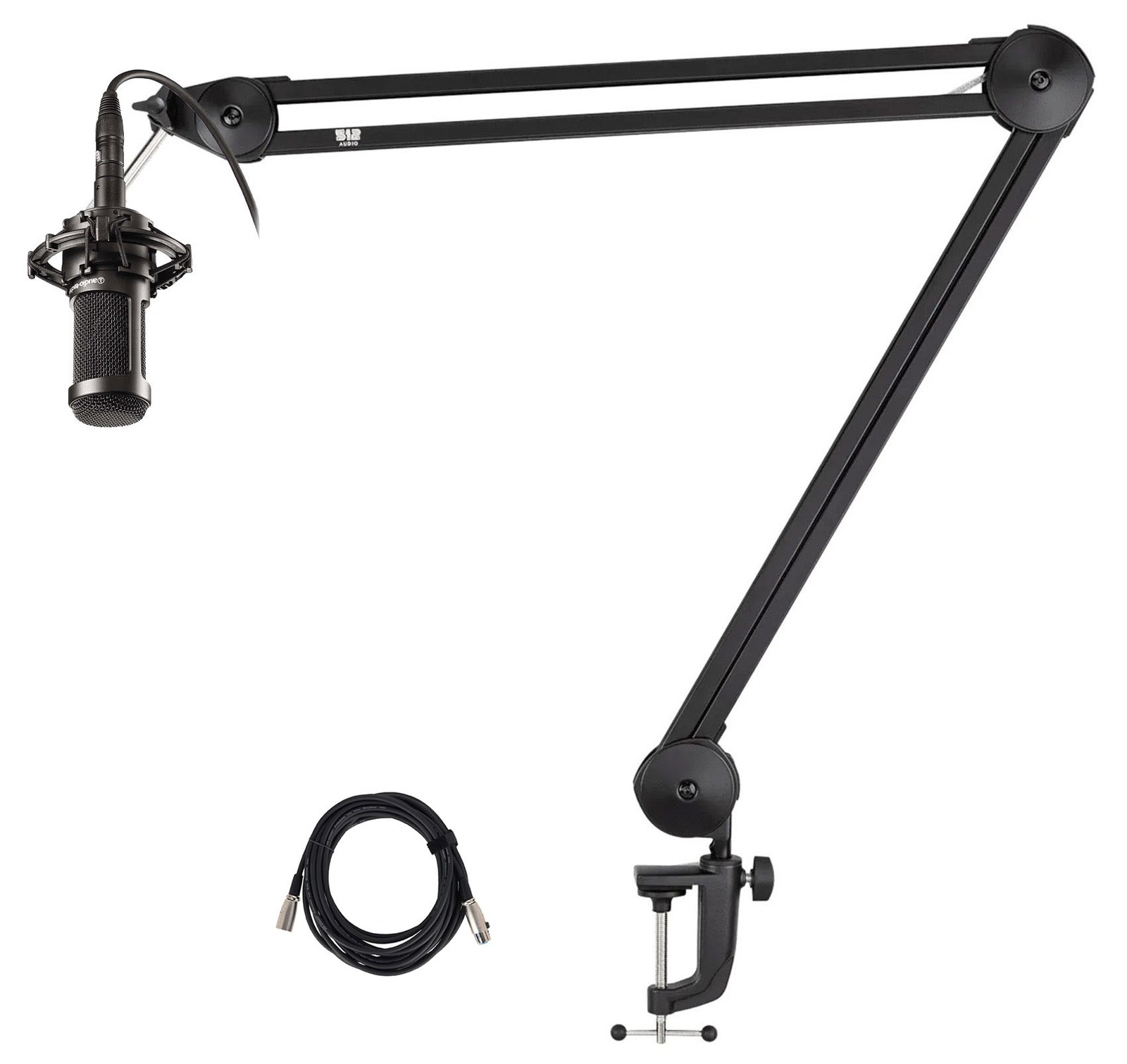 Audio Technica AT2035 Cardioid Condenser Studio Microphone+Warm Audio Boom Arm