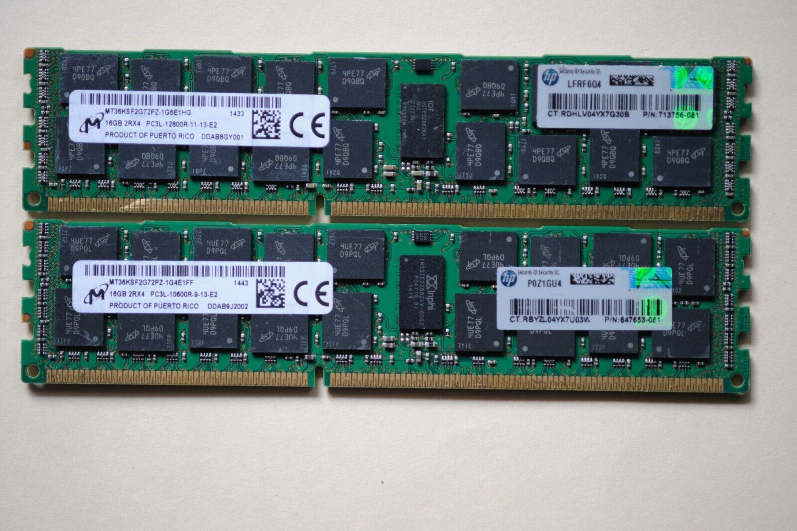 32GB ECC DDR3 RAM 2x16GB PC3L-12800R Desktop/Server Memory