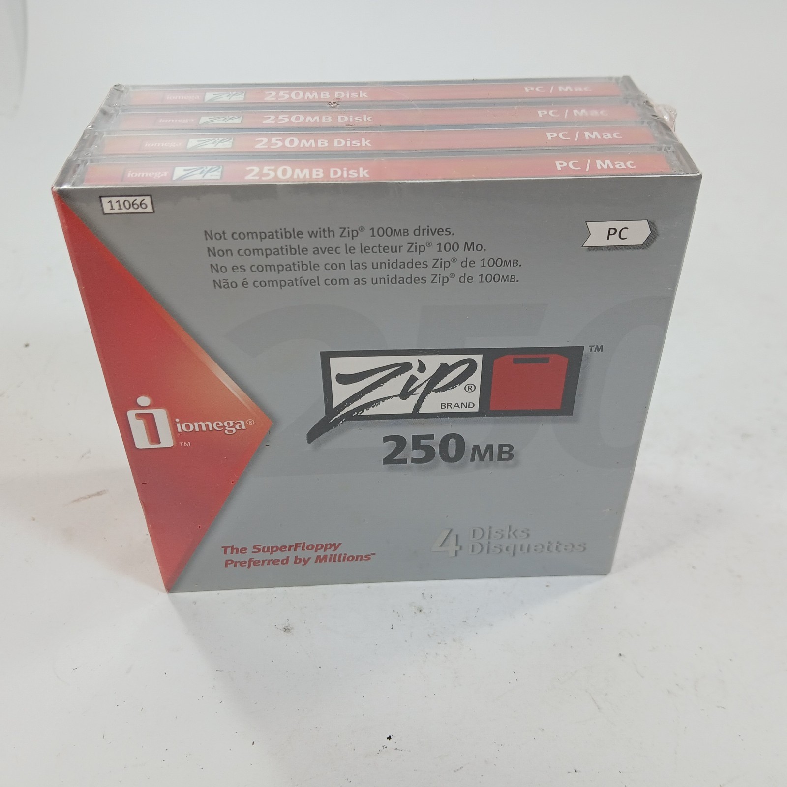Iomega 250MB Zip Brand Zip Drive Disks 4 Pack - New