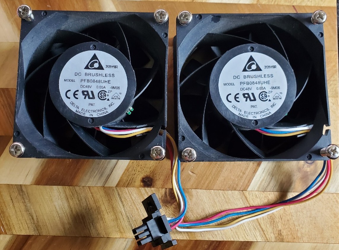 Delta Electronics PFB0848UHE 8cm,80mm  48v 0.65A 4-wire Cooling Fans (qty:2)
