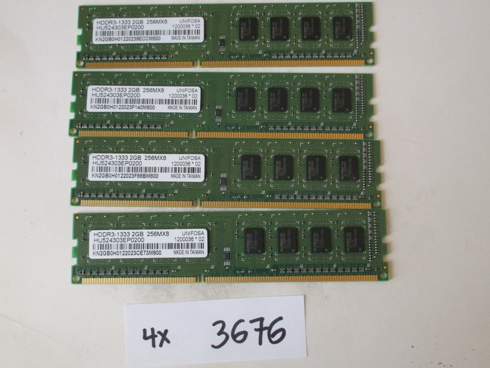 UNIFOSA HU524303EP0200 4x2Gb=8Gb PC3-10600 1333Mhz DDR3 Desktop Memory RAM (3676