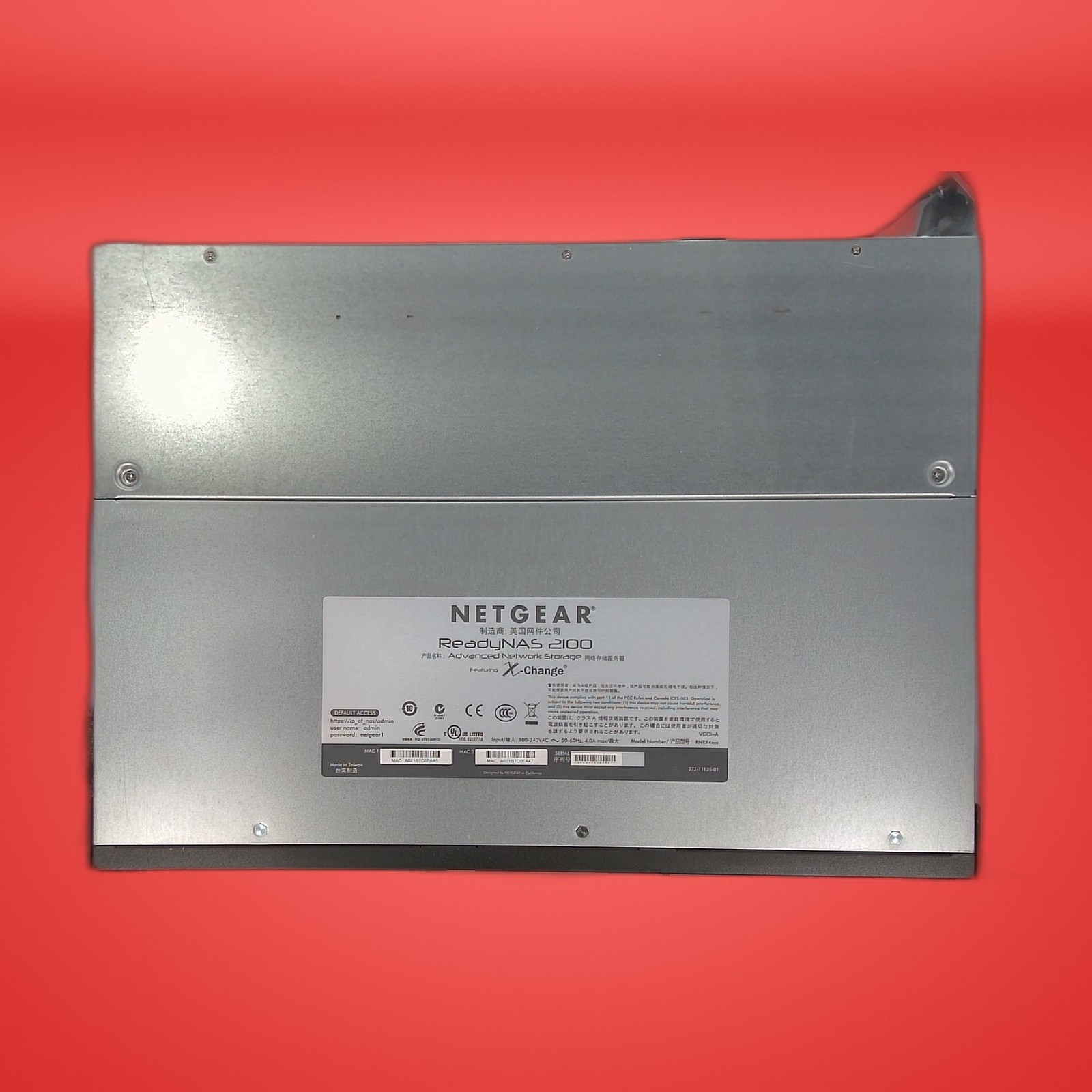 Netgear ReadyNAS 2100 RNRX4410-100NAS Rackmount Network Attached Storage NO HDDs