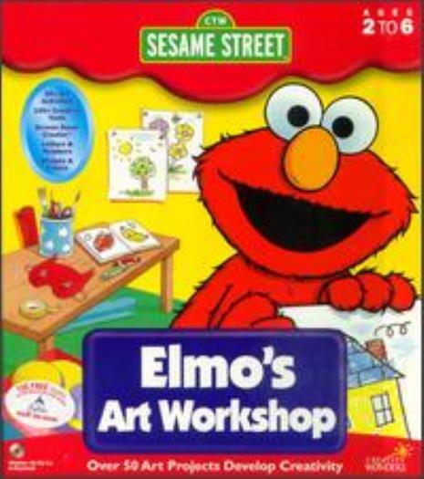 Sesame Street Elmo's Art Workshop PC MAC CD learn to draw paint artist kids game