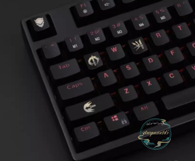 4 Pcs/set Backlight Caps ABS Etched OW GENJI Keycap Gamer Mechanical Keyboard