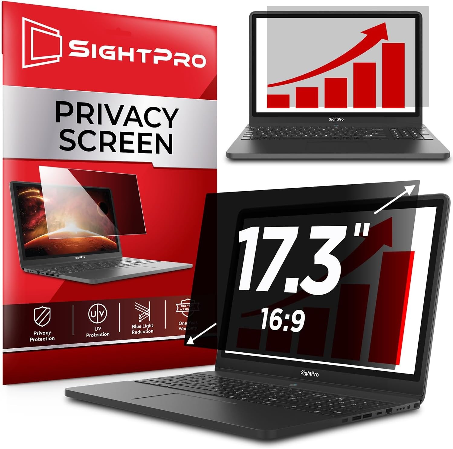 17.3 Inch 16:9 Laptop Privacy Screen Filter - Anti-Glare Protector and Shield