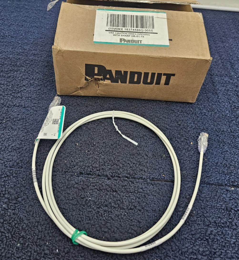 (QTY 10) Panduit UTP28SP7 Cat6 28 AWG Network Patch Cable/Cord, 7 Ft Off-White