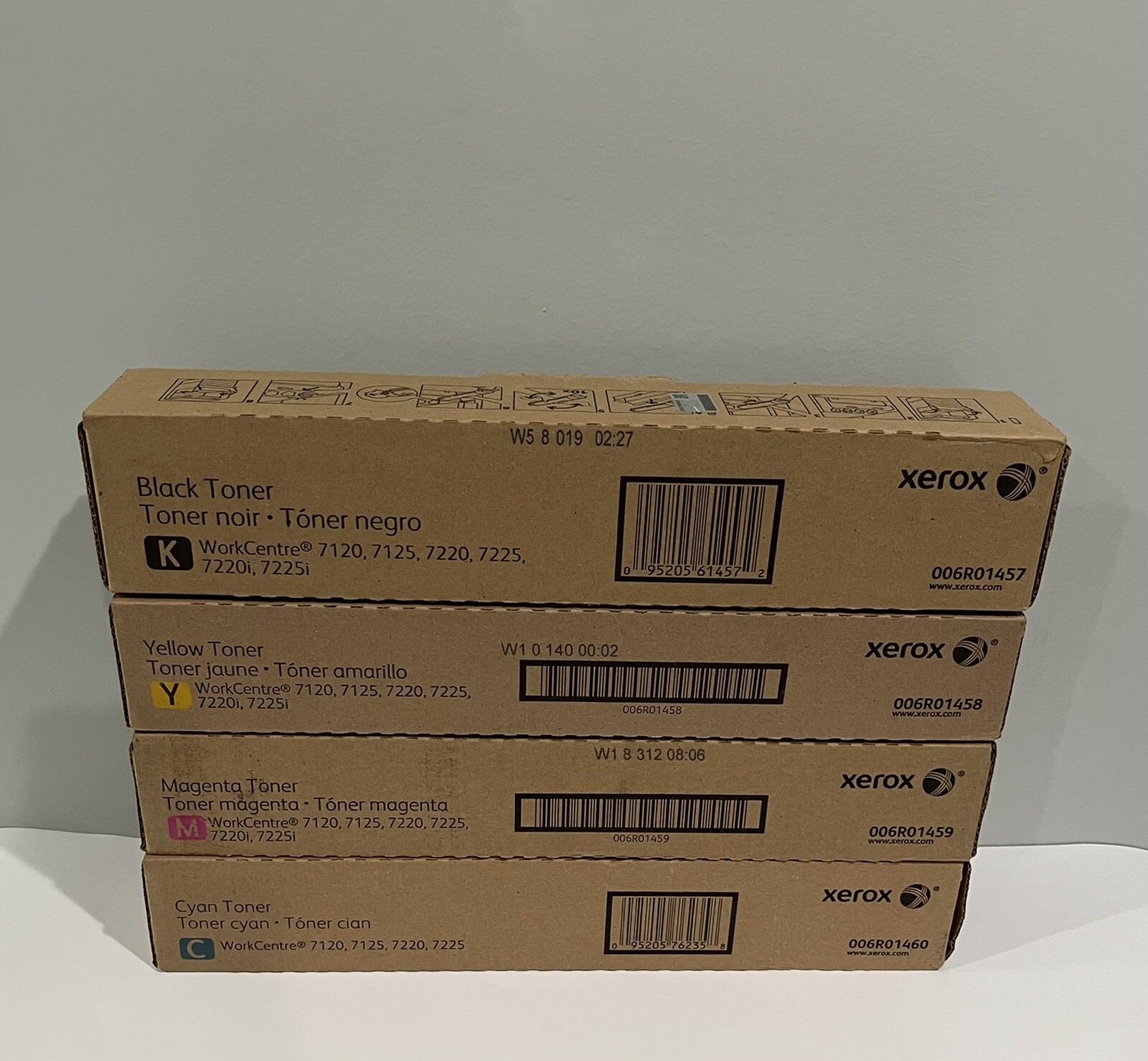Xerox WorkCentre 7225 7120 006R01457 006R01458 006R01459 06R01460 Toner Crtg Set