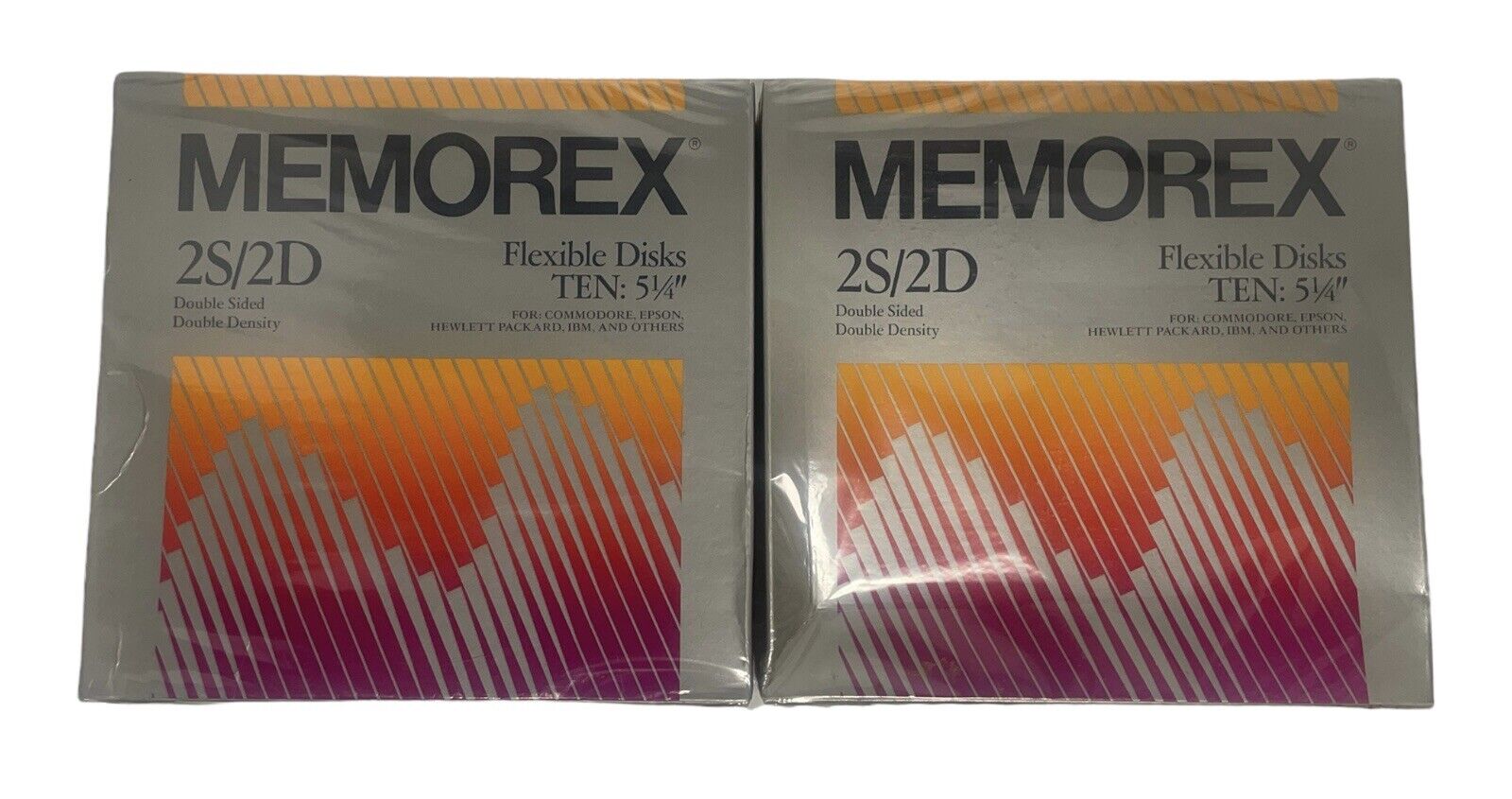 LOT OF 2-MEMOREX 2S/2D Flexible (10) Disks 5-1/4\