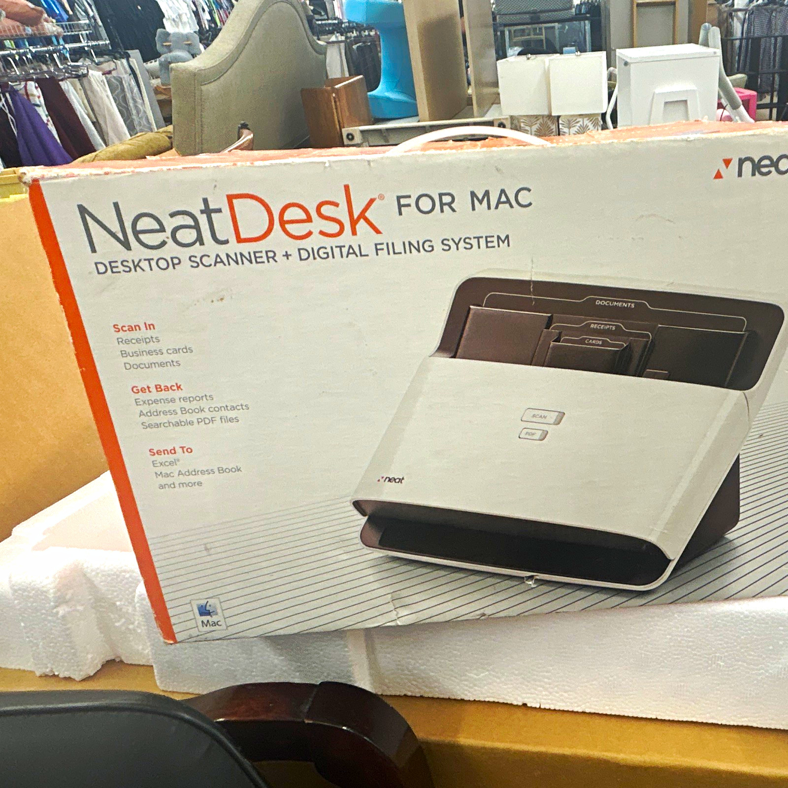 Neat NeatDesk for Mac Desktop Scanner, Digital Filing, Adapter, Box