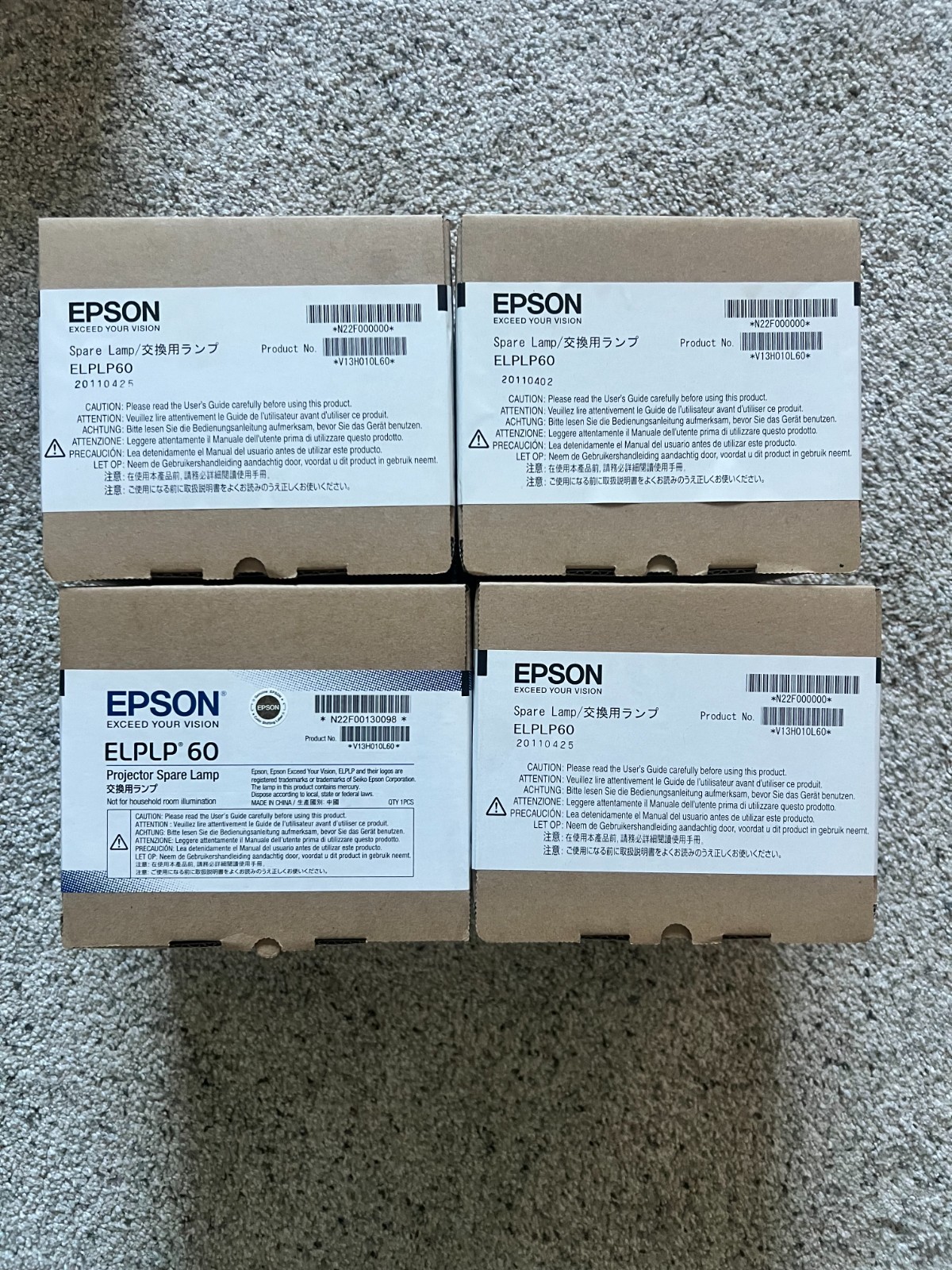 NEW Projector Lamp Bulb for Epson ELPLP60 V13H010L60 (Original  Lamp Inside)
