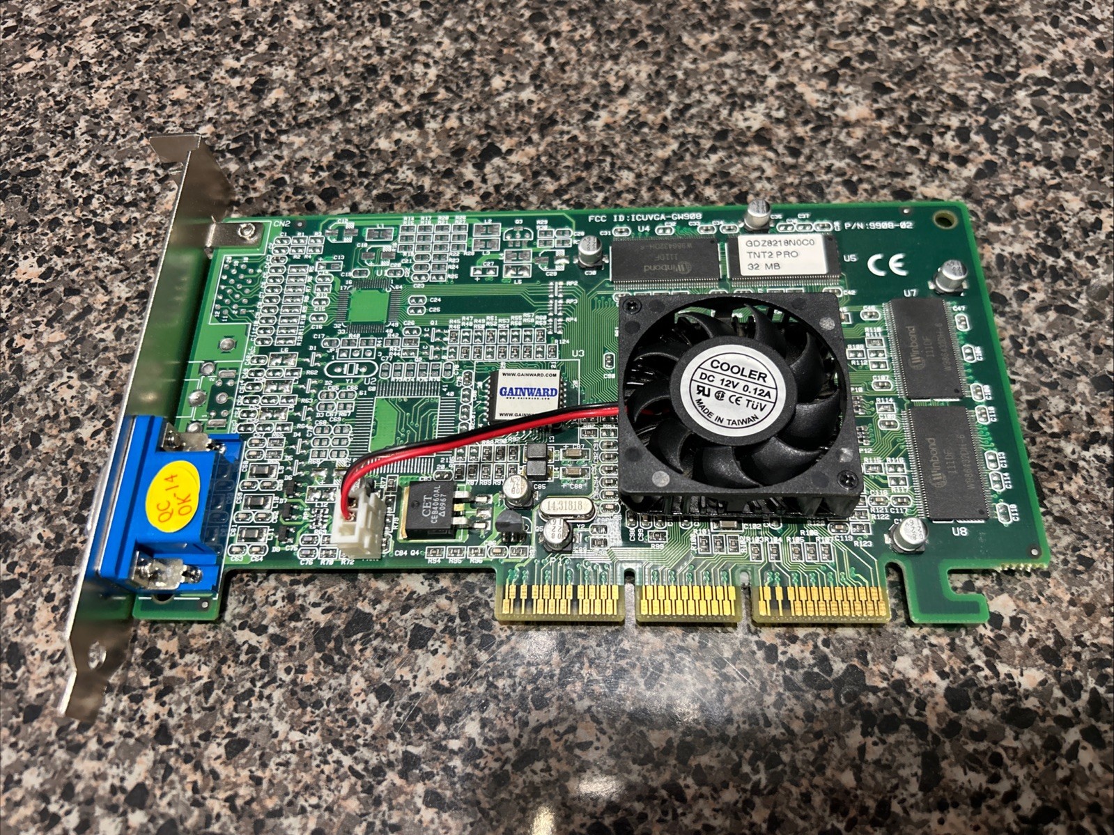 GAINWARD NVIDIA TNT2 PRO AGP 32MB GRAPHICS VIDEO CARD ICUVGA-GW908 GDZ8218N0C0