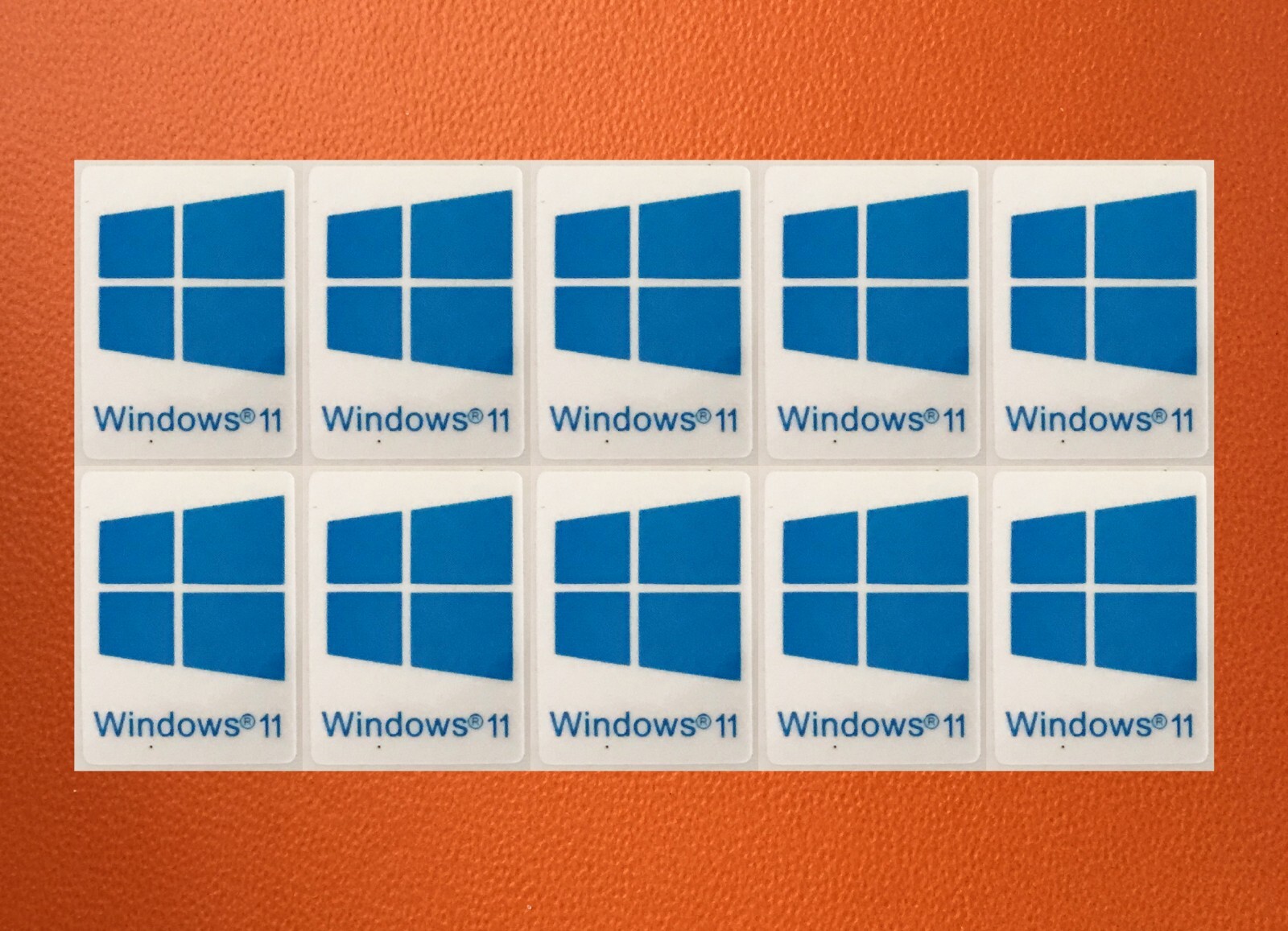 10 PCS Sticker for Window 11 Blue Badge Logo Decal Cyan Color 22mm x 16mm