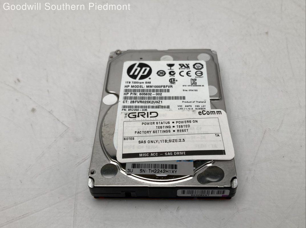 HP SAS Only 1TB Form Factor 2.5 HDD Drive - Tested
