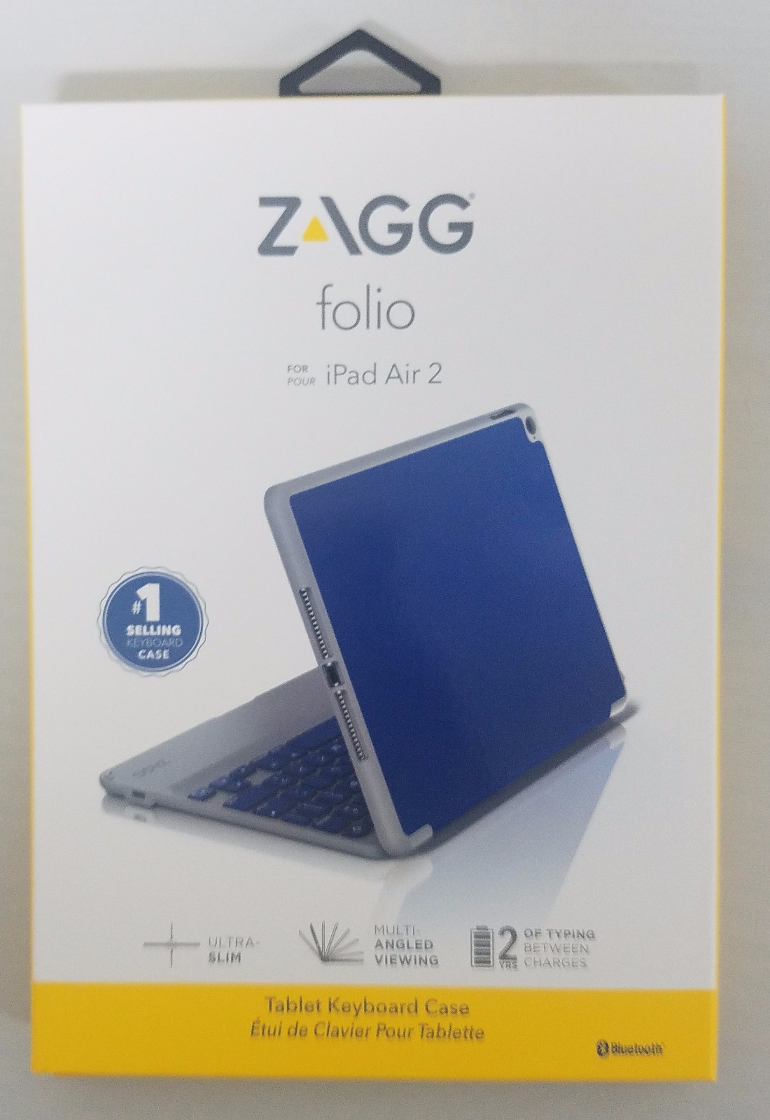 ZAGG Ultra-Slim Folio Case, Hinged Multi-View Bluetooth Keyboard for iPad Air 2
