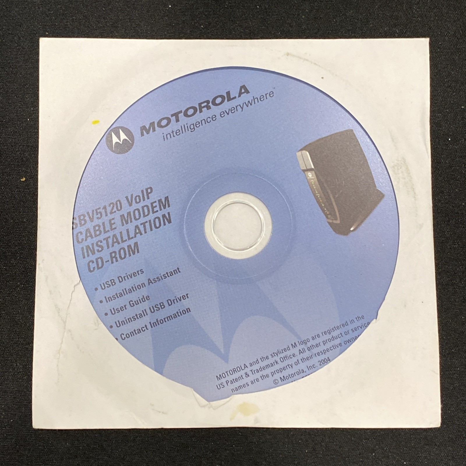 Motorola SBV5120 VoIP Cable Modem Installation CD-ROM USB Driver User Guide Disc