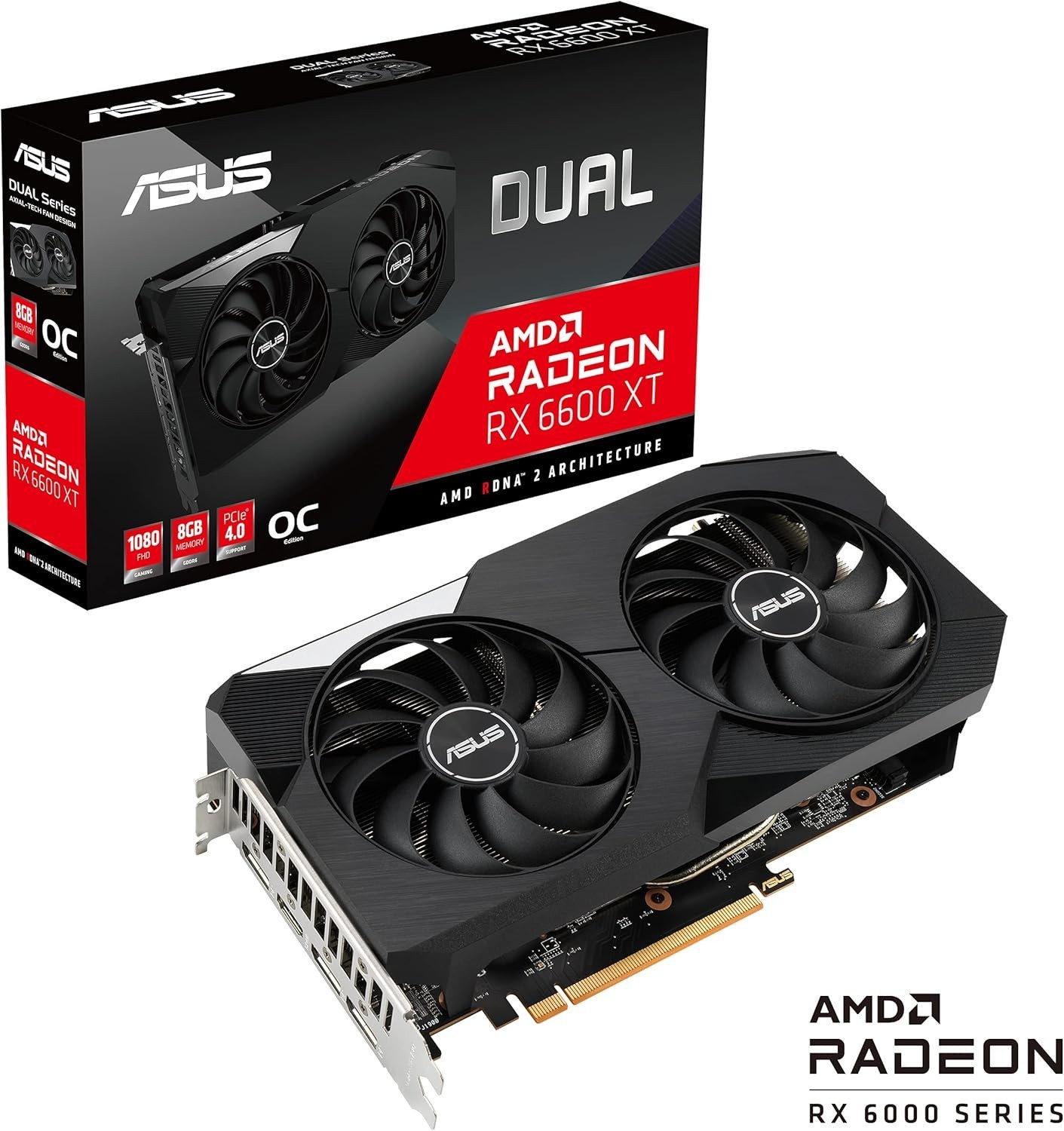 ASUS Dual Radeon RX 6600 XT OC Edition 8GB GDDR6 - Graphics Card