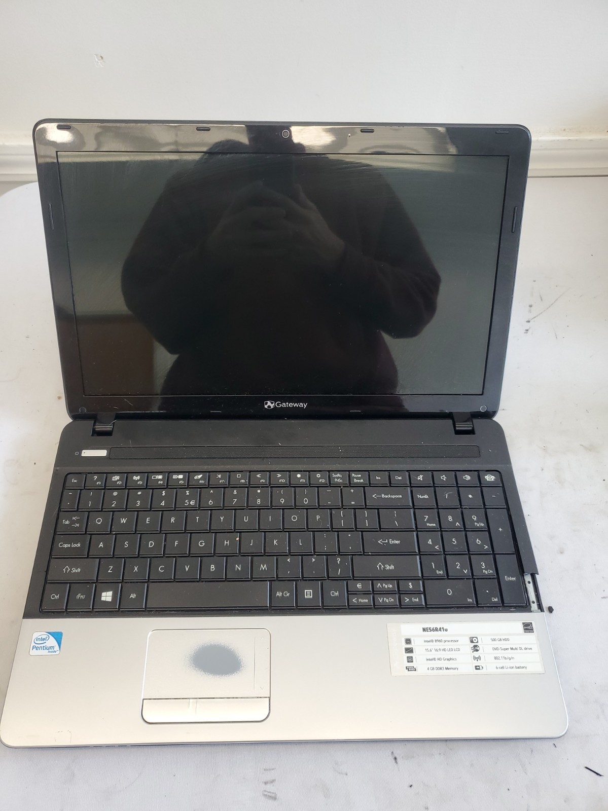 Gateway NE56R41u LAPTOP  Intel Pentium B960 BAD BATTERY READ DESC P AND S