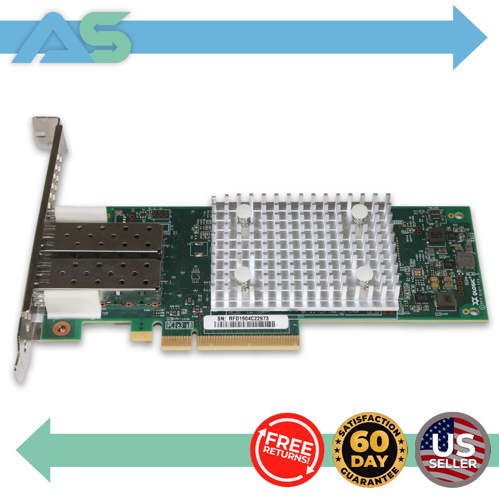 Dell QLogic QLE2742-DEL 0T3TK5 Dual Port 32Gb Fibre Channel PCI Express HBA Card