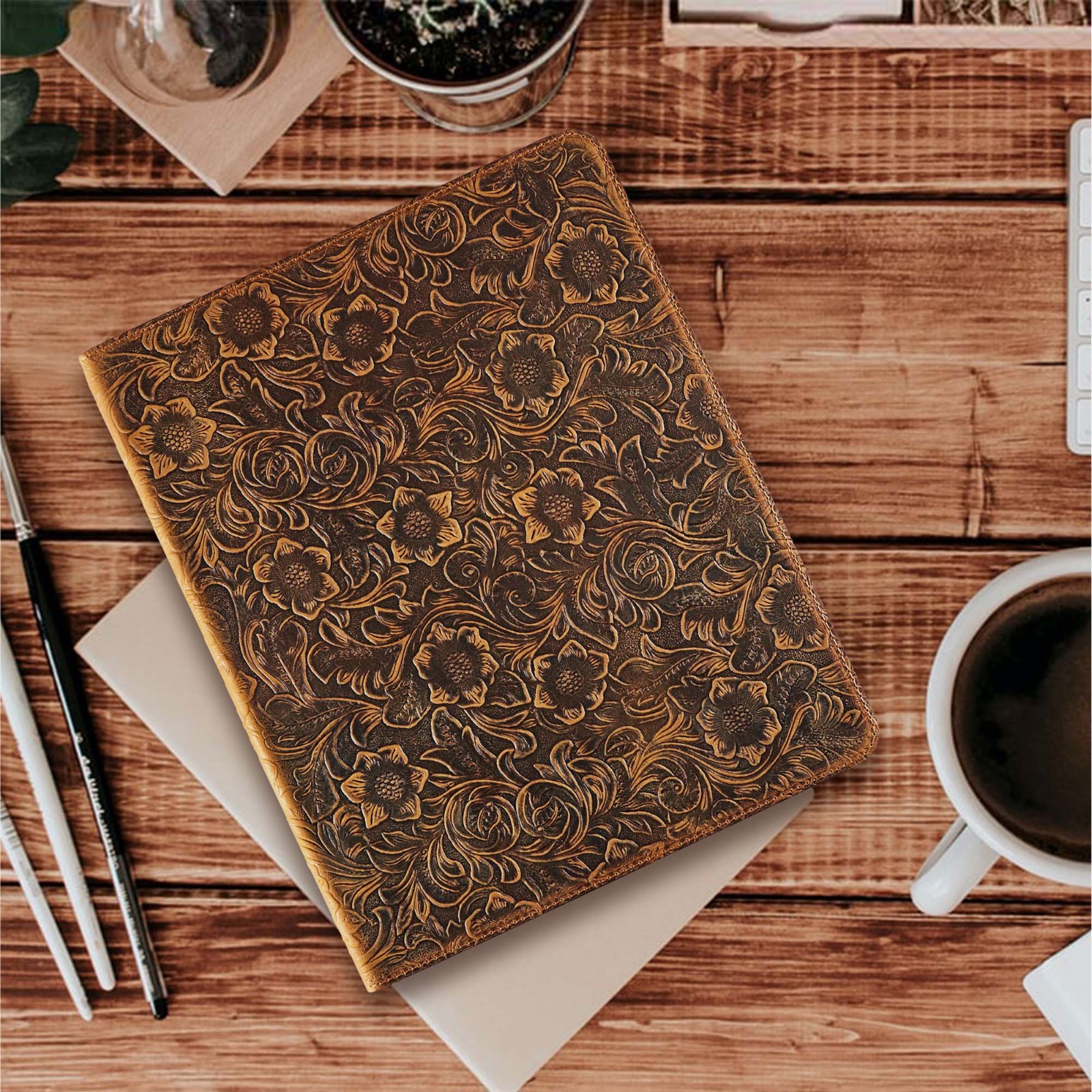 iPad Pro 11" 3rd Gen Case - Genuine Leather - With Pencil Holder -Sleep/Wake