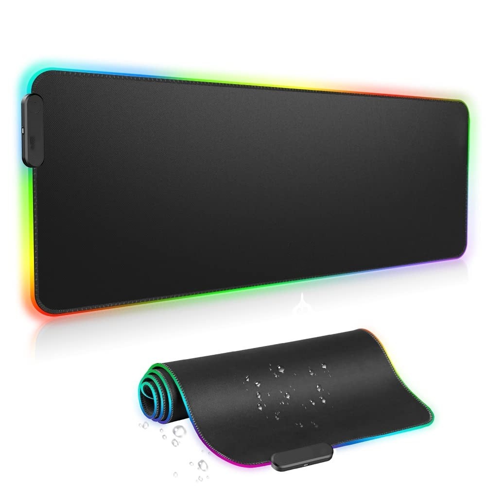 RGB LED Extra Large Soft Gaming Mouse Pad Extended Glowing Desk Mat 31.5x12''
