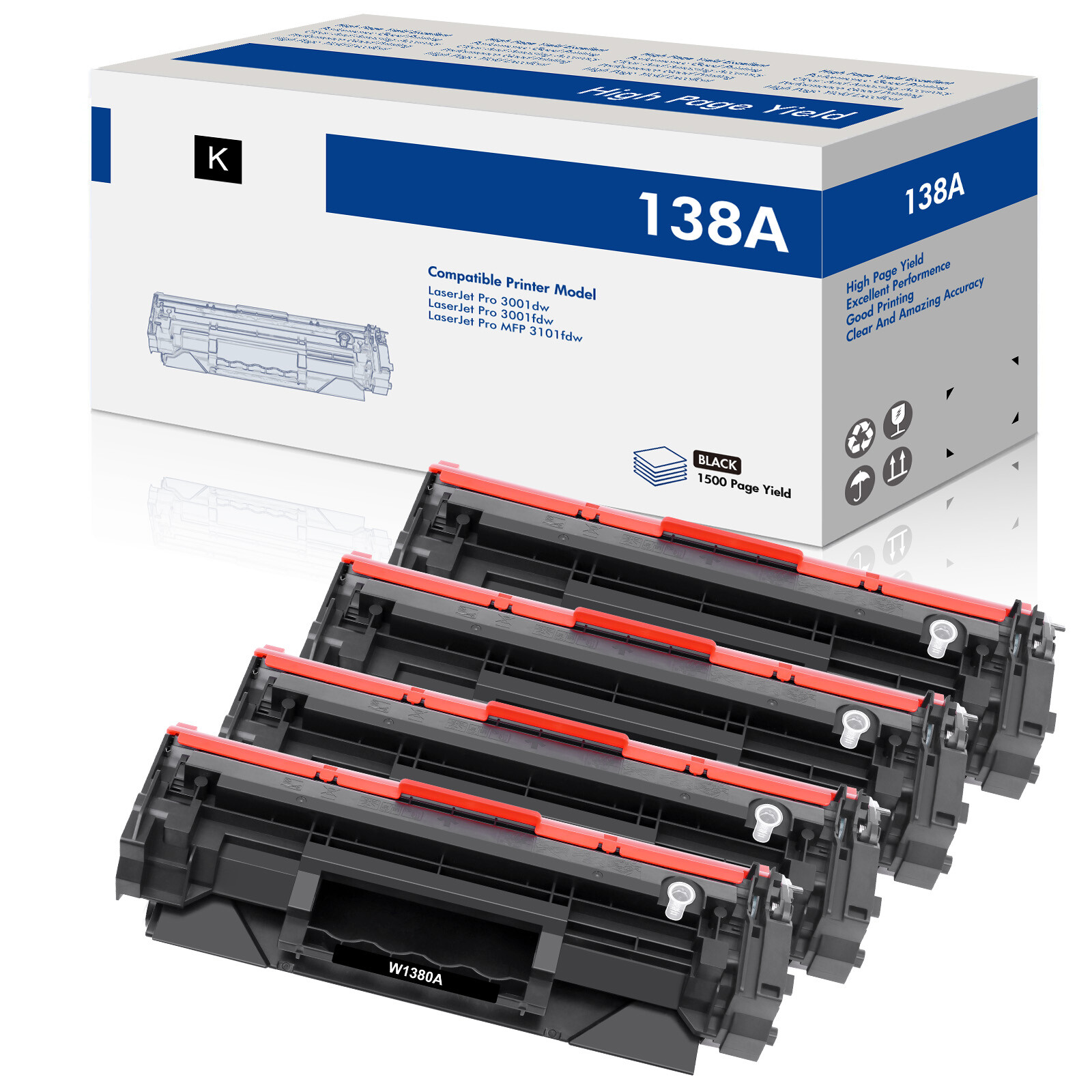 W1380A Toner Compatible With 138A HP LaserJet Pro 3001dw 3001fdw 3101fdw +CHIP