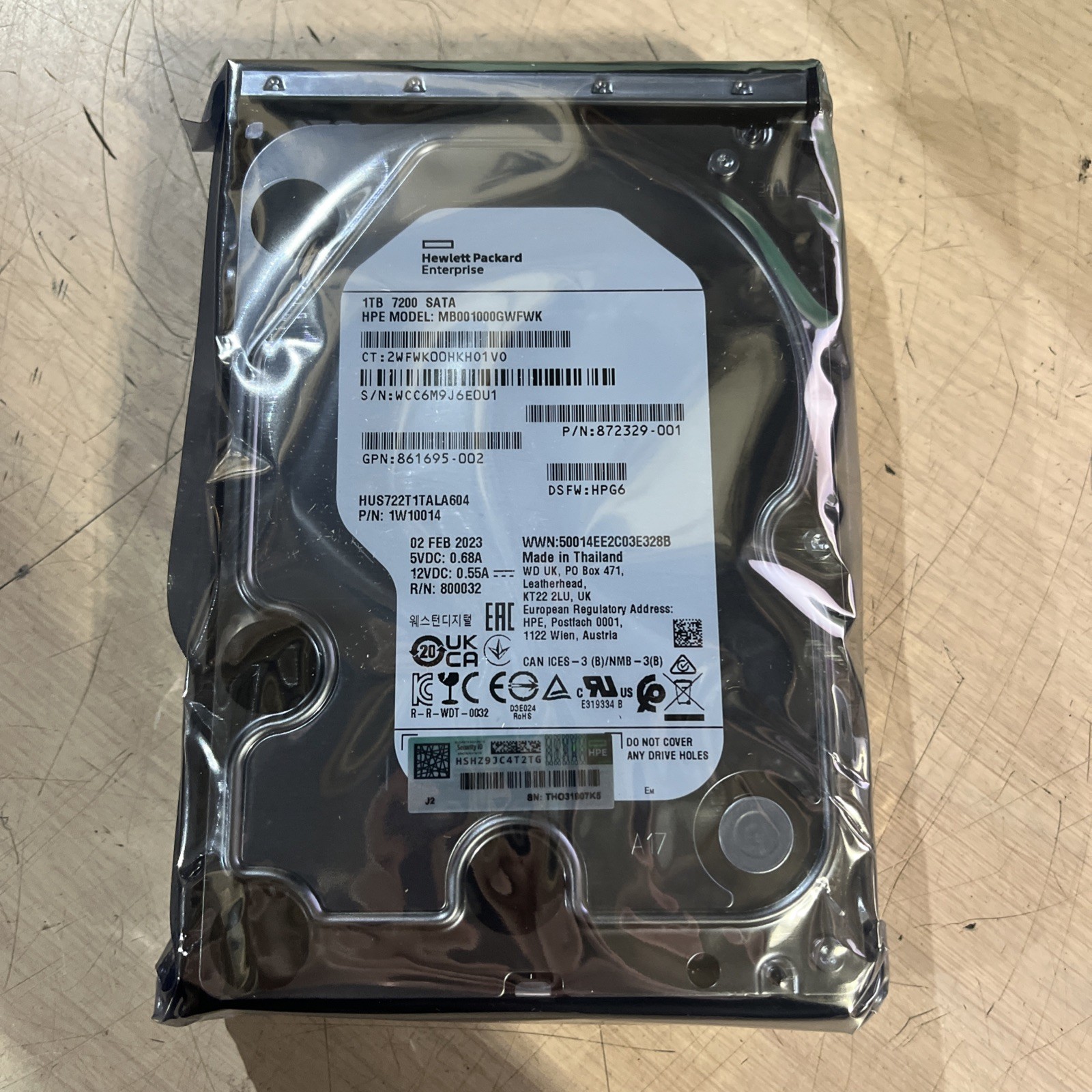 HPE 1TB SATA 7.2K LH HDD