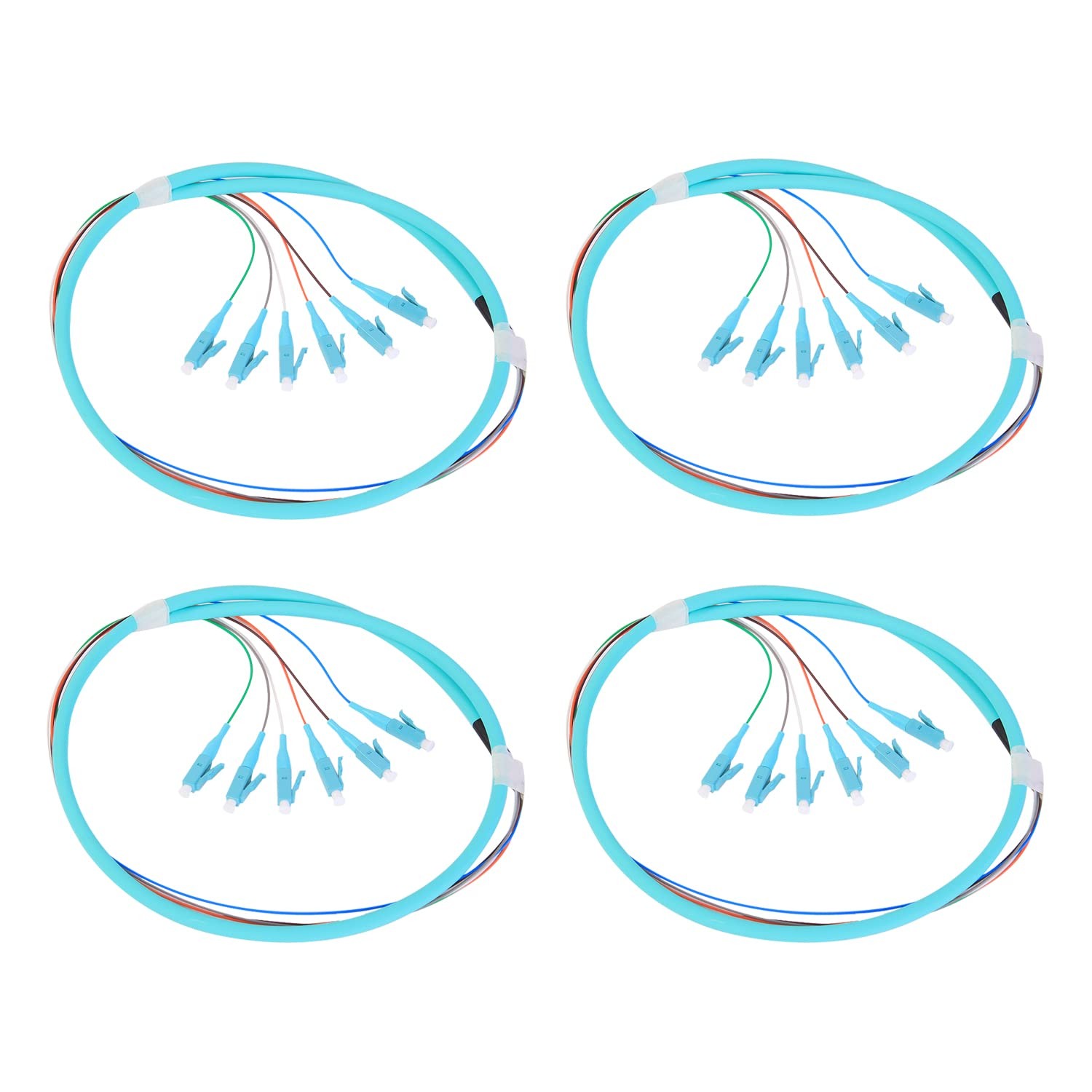 LC-OM3 6 Pigtail Multimode Fiber Pigtail 1.5 Meter 4 Pack
