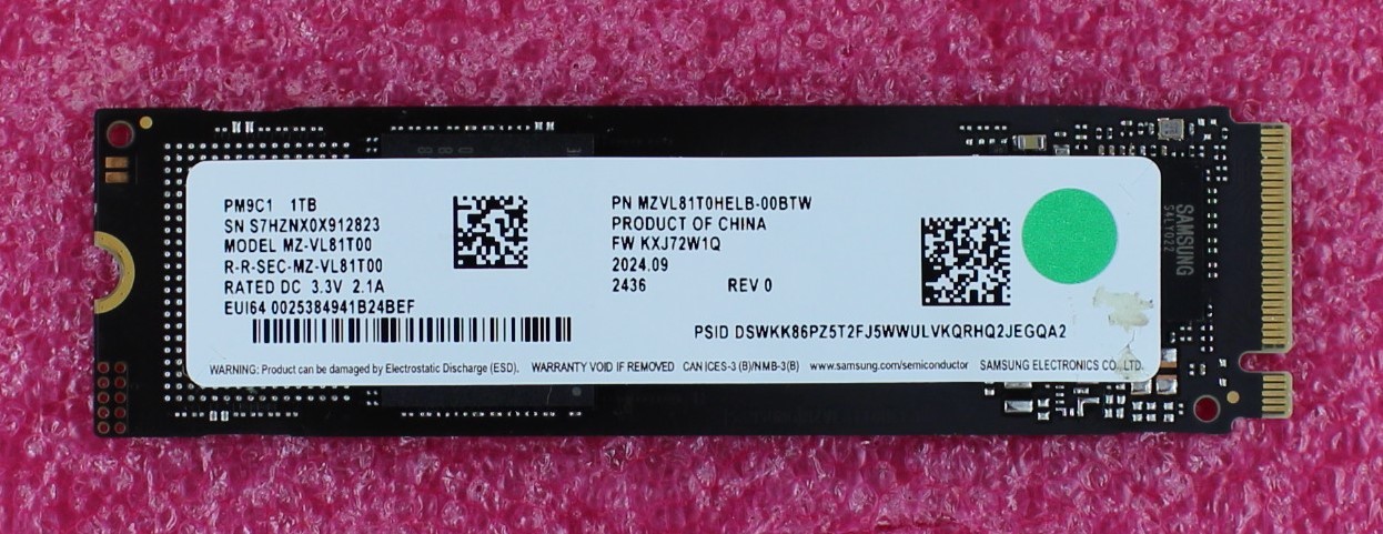MZ-VL81T00 - Samsung 1TB PM9C1 NVMe M.2 SSD