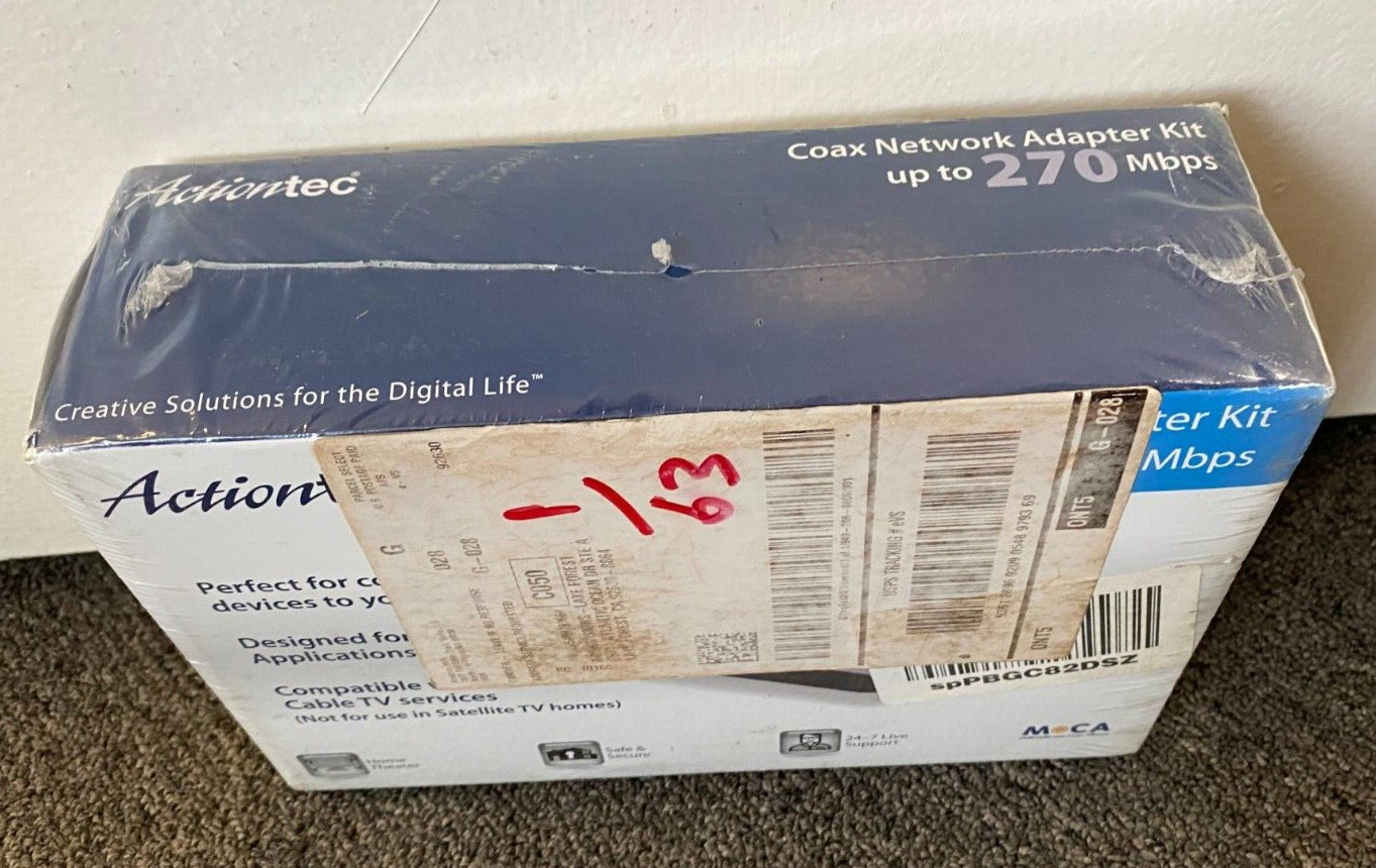 1 Actiontec Electronics Wired Coax Network Adapter Kit ECB2500CK01-NEW Sealed
