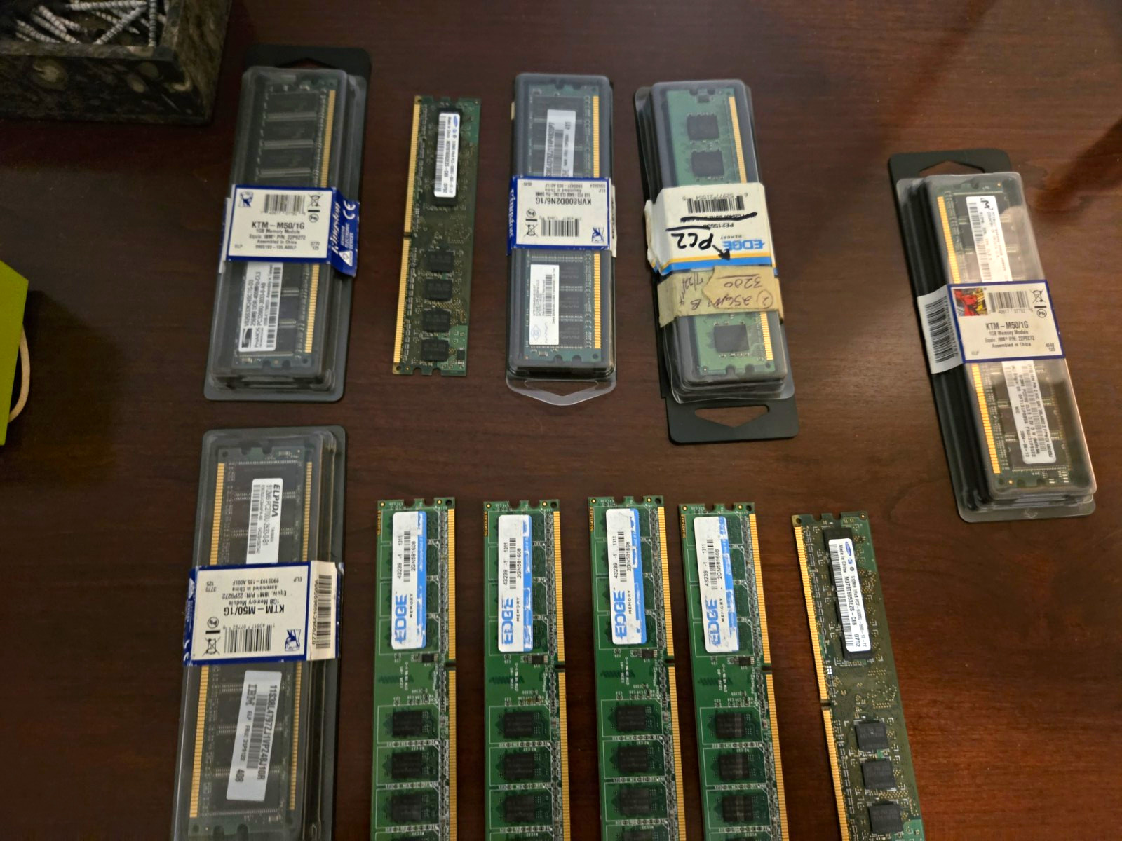 all untested Mixed Brand Desktop RAM DIMM Lot 1GB PC2-5300 ECC KTM-M50/1G + MPNs