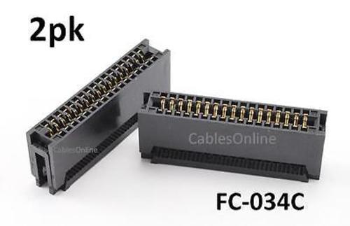2-Pack 34-Pin Card Edge Female IDC Connector for Flat Ribbon Cable,  FC-034C-2