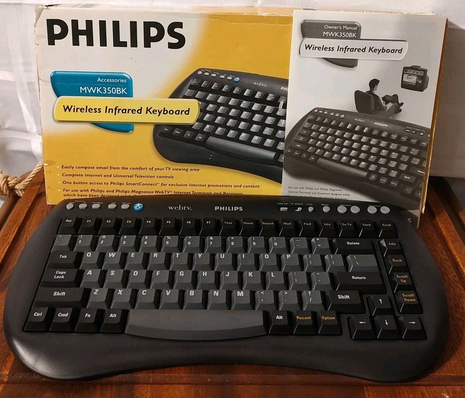 Philips MWK350BK Wireless Infrared Keyboard Microsoft WebTV SWK-8670 Open Box