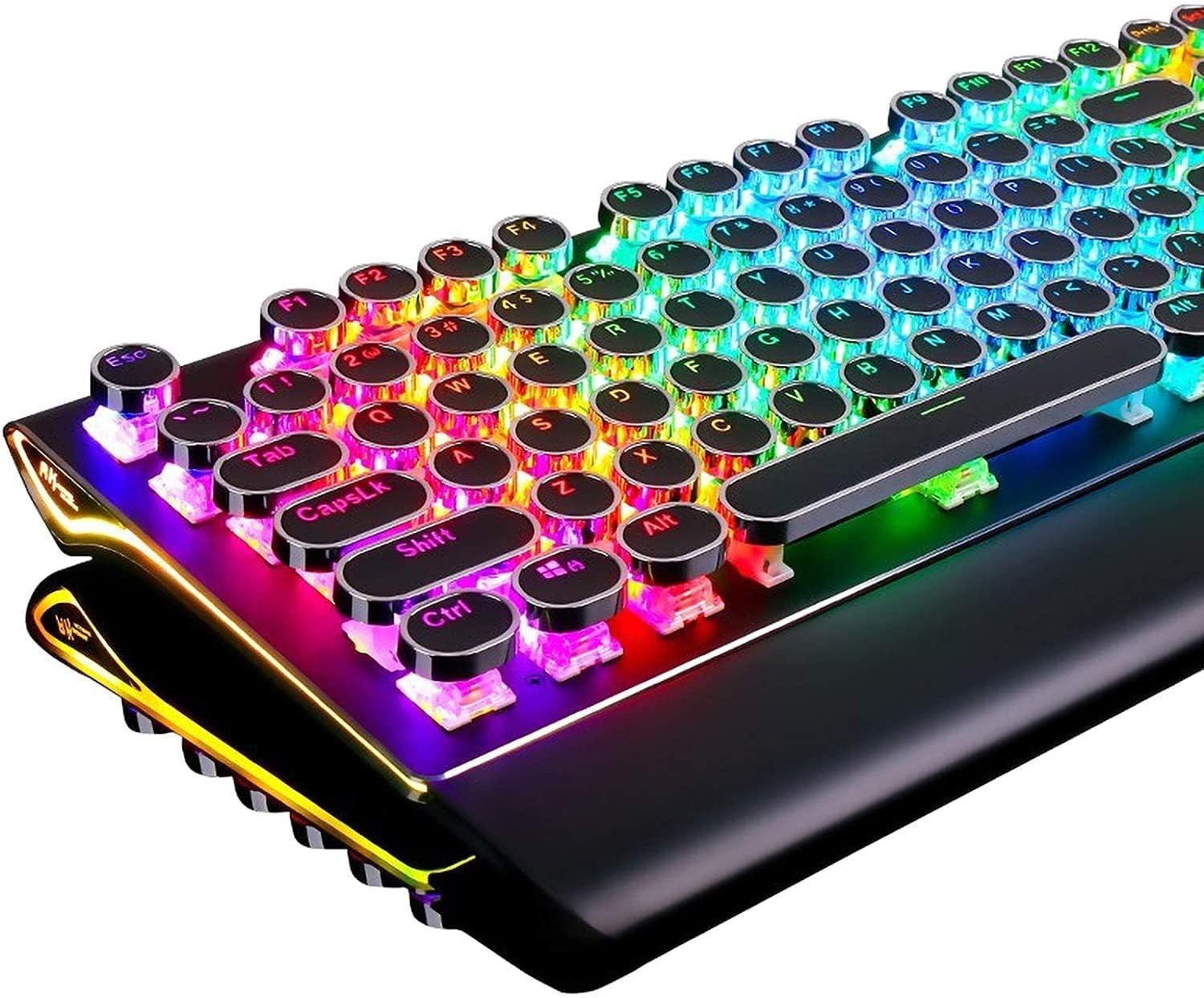 S108 108-Key RGB Mechanical Gaming Keyboard USB Blue Switch Typewriter Black