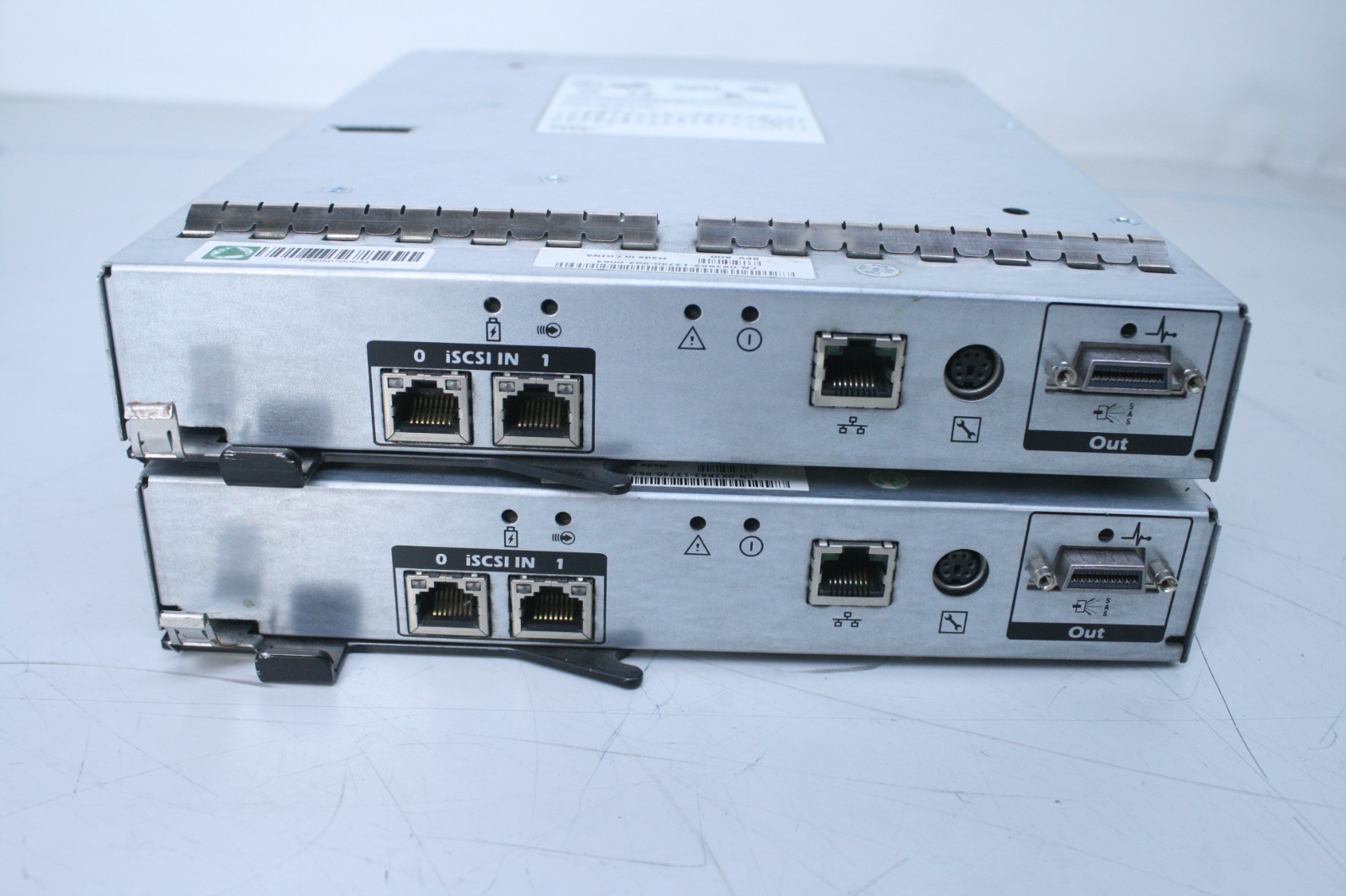 LOT OF 2 DELL 2-PORTS ISCSI AMP01-RSIM CONTROLLER MODULE                 (T7-B3)