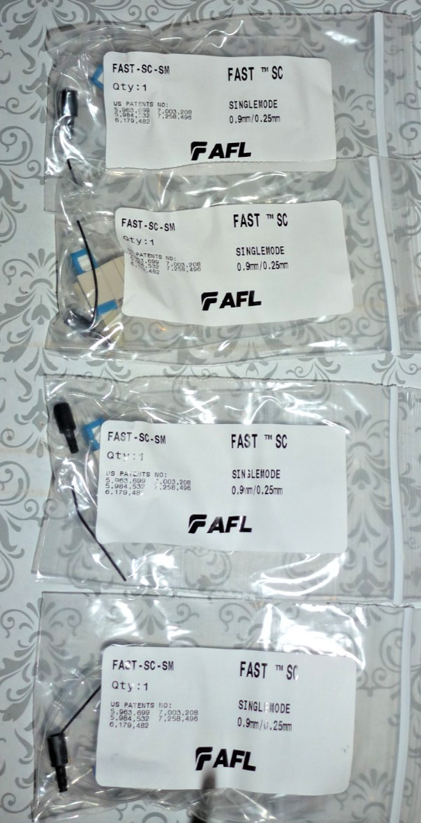 4 AFL SC FAST-SC-SM-Singlemode Fiber Optic Connectors 0.9/0.25mm ##