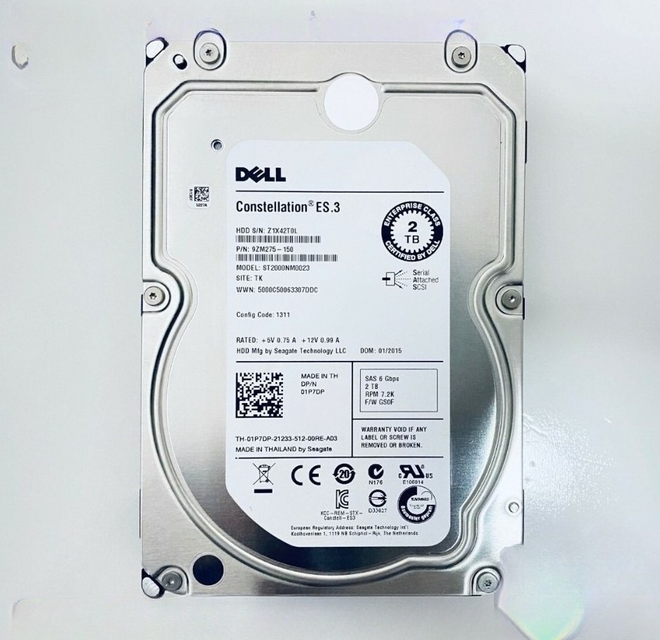 ST2000NM0023 FOR Dell 1P7DP 2TB 7200RPM 6Gb/s 3.5" SAS Hard Drive Seagate 01P7DP