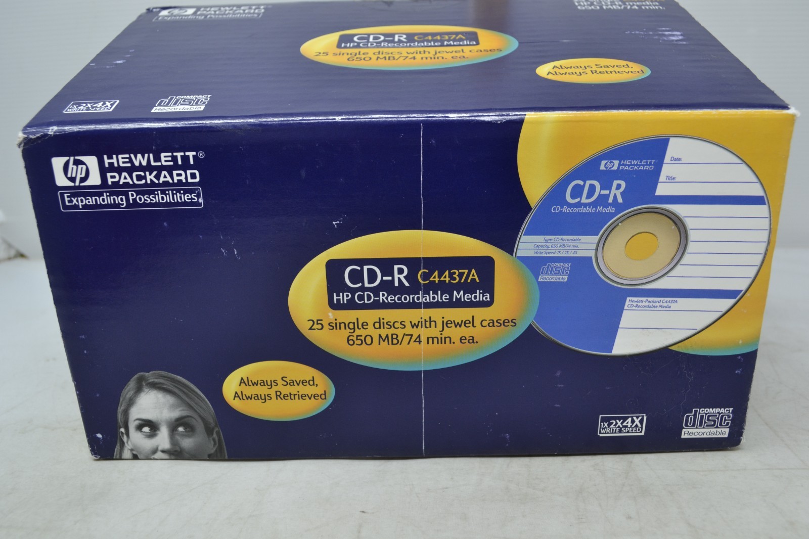 HP CD-R Recordable Blank Media 23 Single Disc With Jewel Cases New