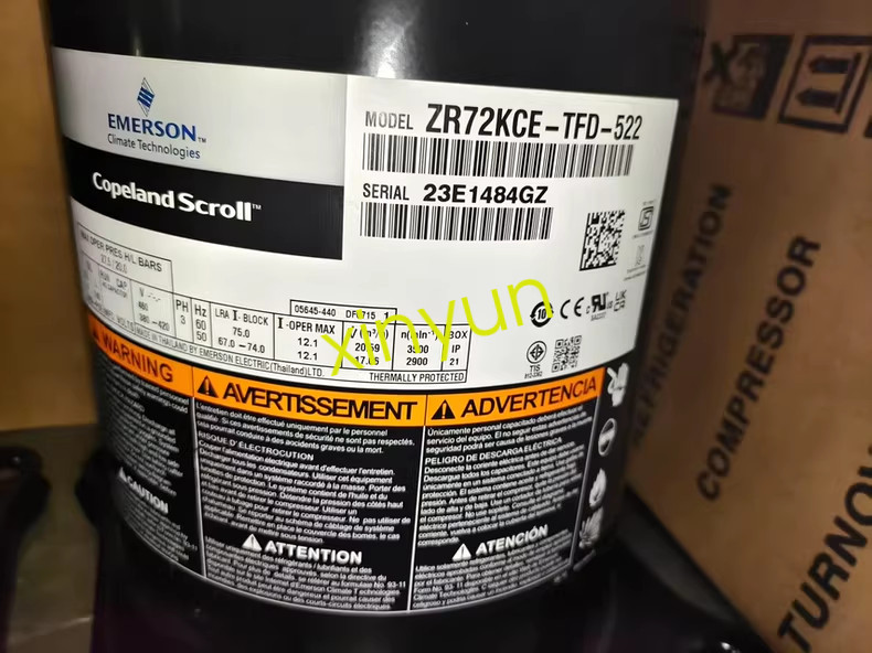1PCS EMERSON Copeland compressor ZR72KCE-TFD-522 new via FedEx or DHL
