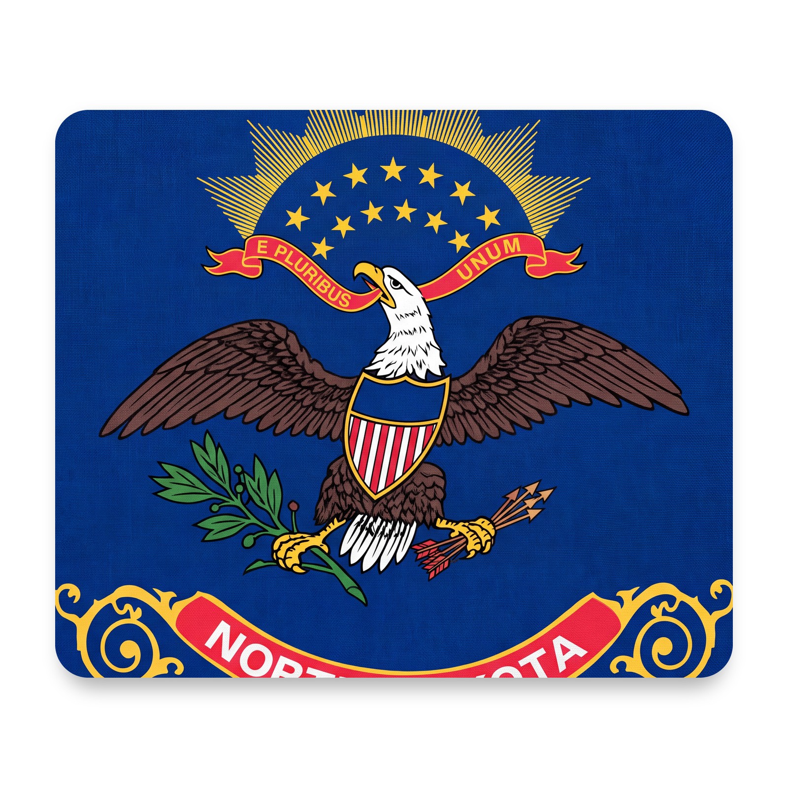 North Dakota State Flag Mouse Pad 9.25x7.75 Non-Slip Desk Mat