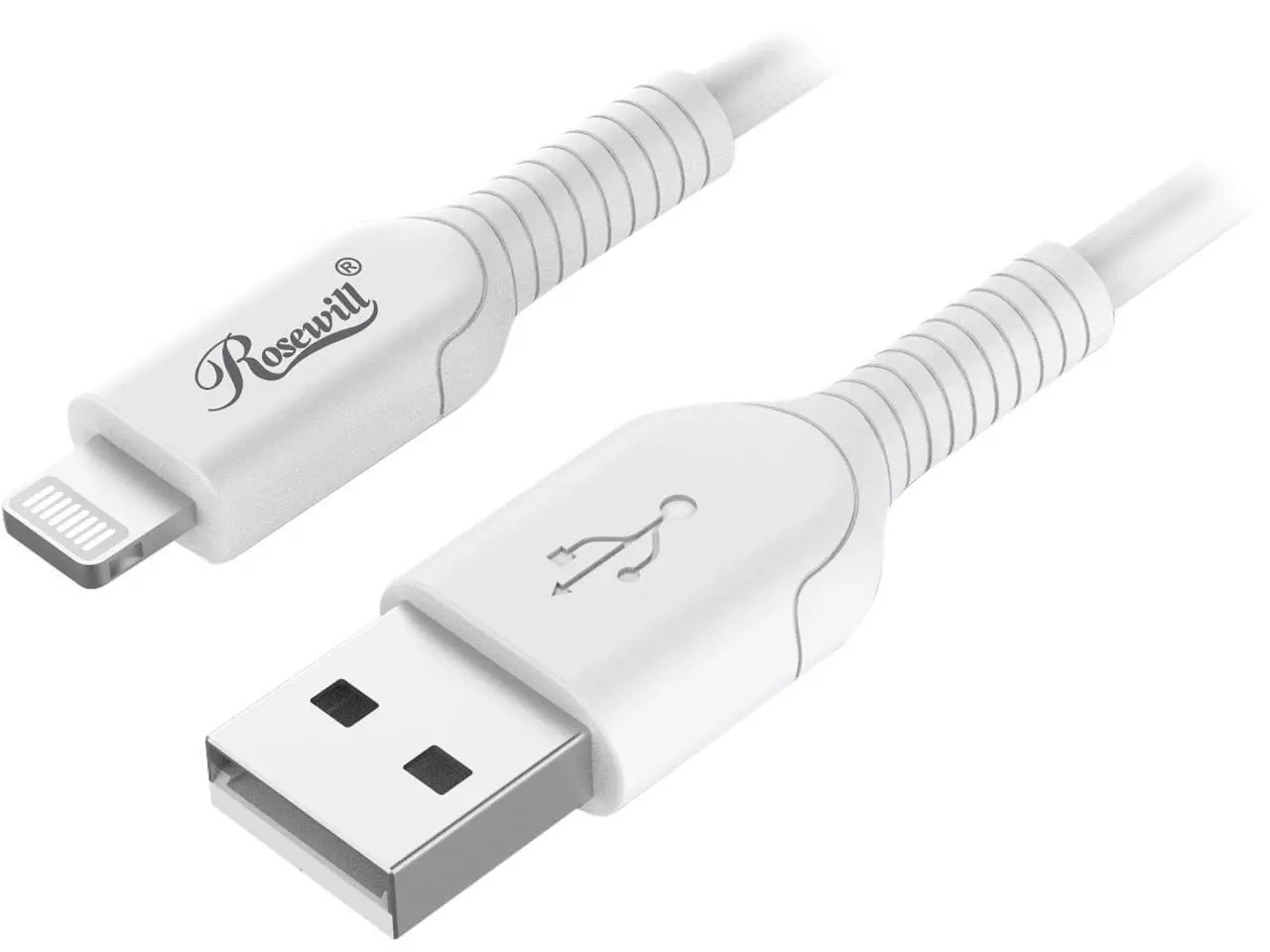 Rosewill iPhone Fast Charger USB-A to Lightning Cable MFi Certified 10ft 2 Pack