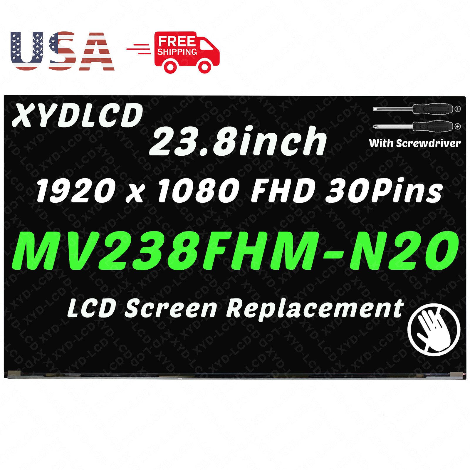 23.8in for Dell Optiplex 7480 All-in-One Borderless LCD Non-Touch Screen Display