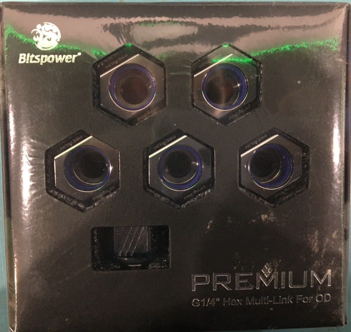 BRAND NEW -BITSPOWER PREMIUM G1/4" HEX MULTI-LINK FOR OD - 14MM - 6 PACK - BLACK